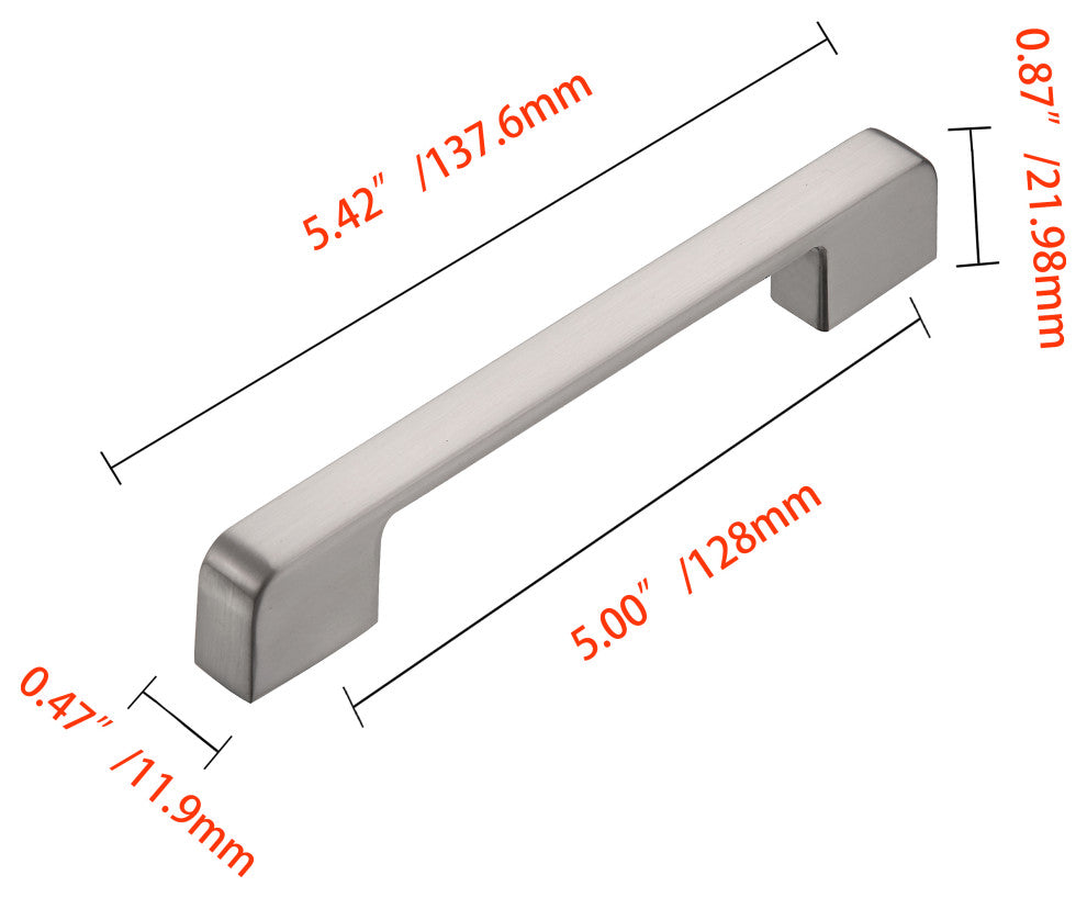 Utopia Alley Zinc Cabinet Pull, 3.75"/5.0" Center to Center, Brushed Nickel, 5.0", 1 Pack
