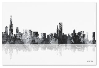 Marlene Watson 'Chicago Illinois Skyline BG-1' Canvas Art, 16"x24"