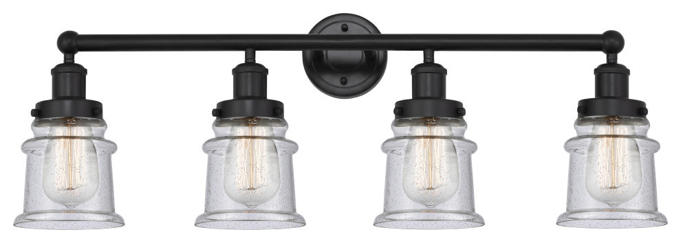 Innovations 616-4W-BK-G184S Canton 4 Light Bath Vanity Light, Matte Black