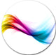 Rainbow Shade Waves, Abstract Digital Art Round Wall Art, 11"