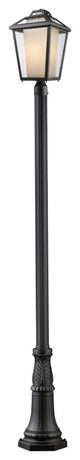1-Light Outdoor Post Mounted Fixture, Seedy Outside/Opal Inside