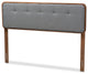 Palina Mid-Century Modern Dark Gray Walnut Brown Wood King Size Headboard