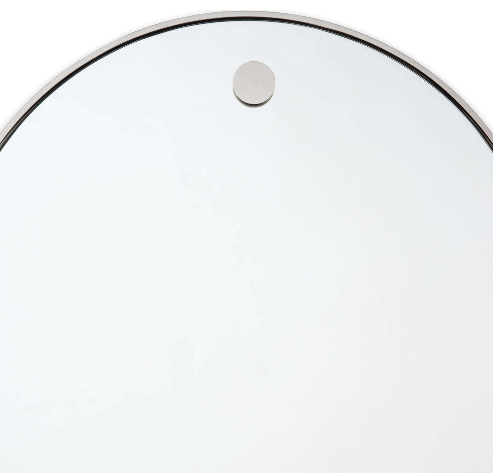 Hanging Circular Mirror, Polished Nickel