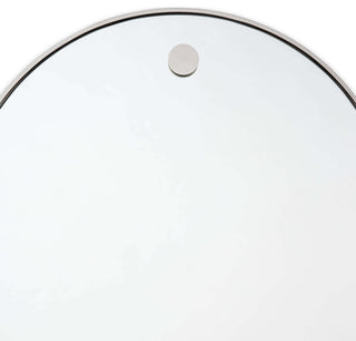 Hanging Circular Mirror, Polished Nickel