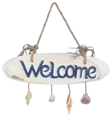 Welcome Plaque With Seashells