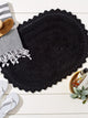 DII Black Large Oval Crochet Bath Mat
