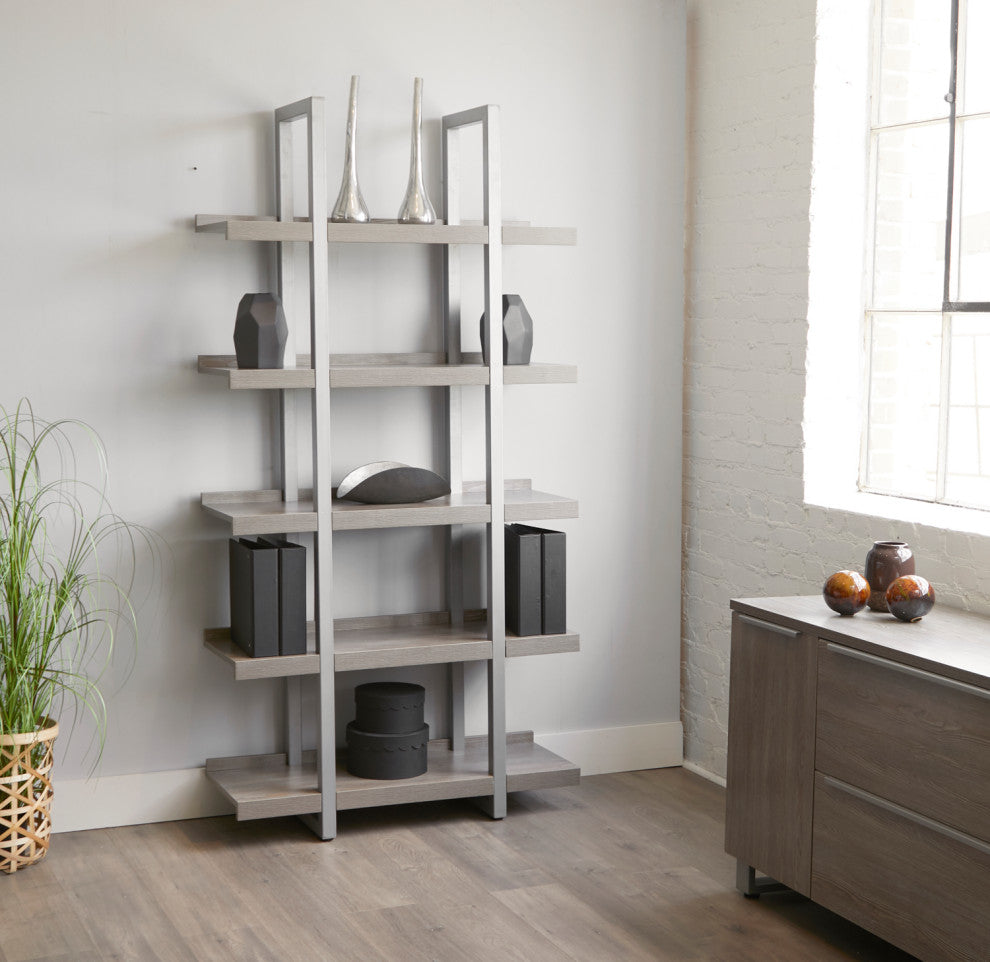 K102 Open Bookcase, Gray