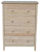 Solid Wood Dresser Chest With 4 Drawers