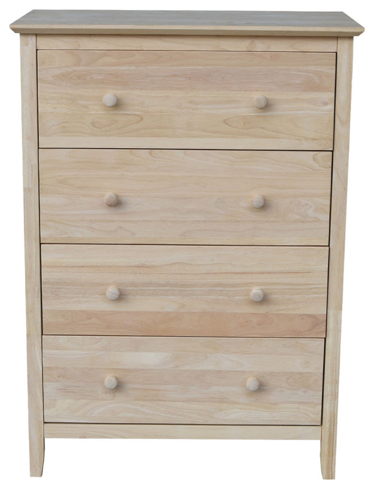 Solid Wood Dresser Chest With 4 Drawers