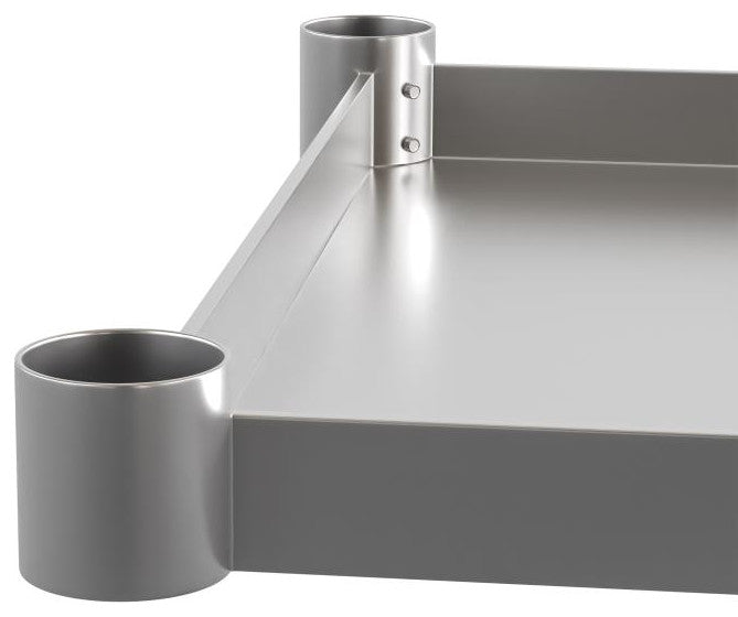 Galvanized Under Shelf for Prep and Work Tables, Stainless Steel, 24" X 48"