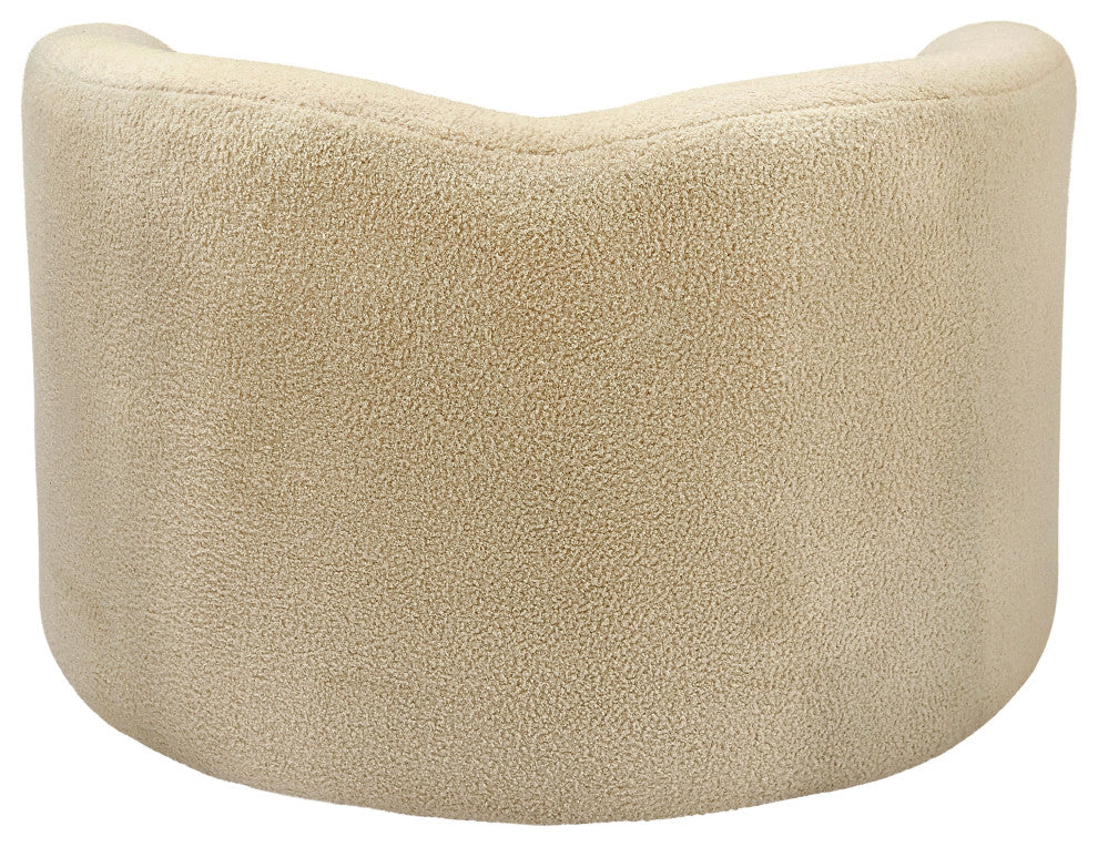 Kali Faux Shearling Teddy Fabric Upholseterd Chair, Beige