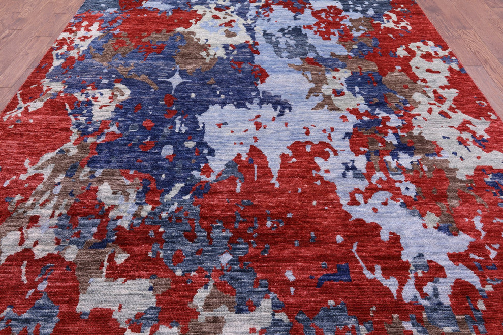 Modern Hand Knotted Wool Rug 9' 0" X 12' 3" Q8577