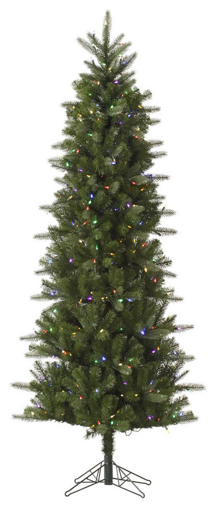 Vickerman Carolina Pencil Spruce Tree, 9', Multicolor LED Lights