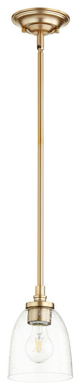 Rossington Quorum Home Collection Pendant in Aged Brass W/ Clear/Seeded