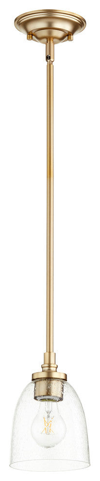Rossington Quorum Home Collection Pendant in Aged Brass W/ Clear/Seeded