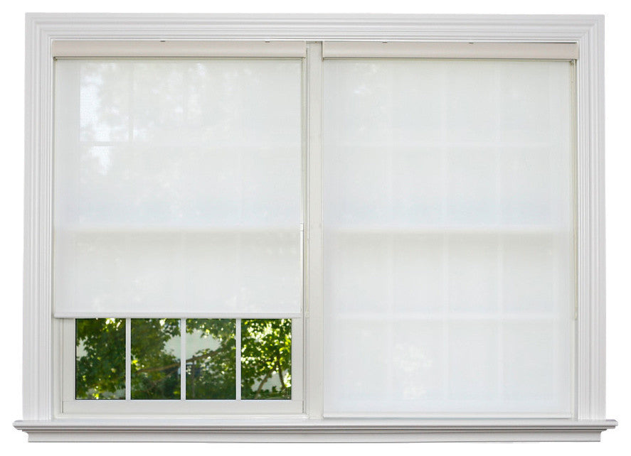Premium Linen Look Roller Window Shade, White, 36"