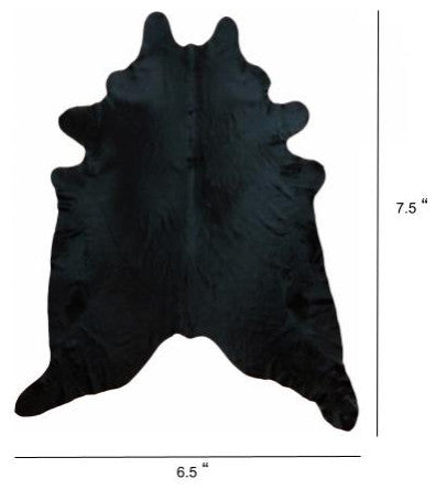 6.5 Ft Black Dyed Brindled Cowhide Rug