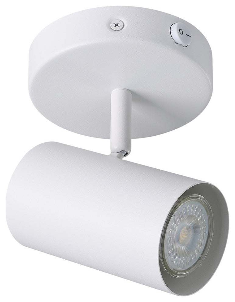Calloway 1-Light Fixed Track Light, White Finish, White Shade