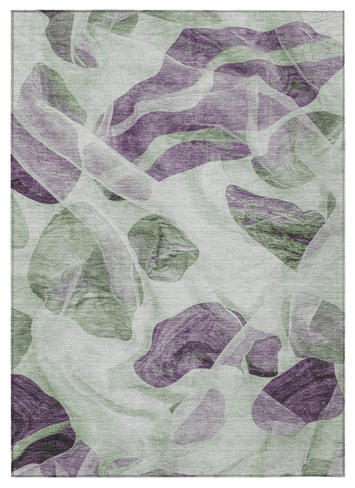 Machine Washable Indoor/Outdoor Chantille ACN1863 Aloe 5' x 7'6" Rug
