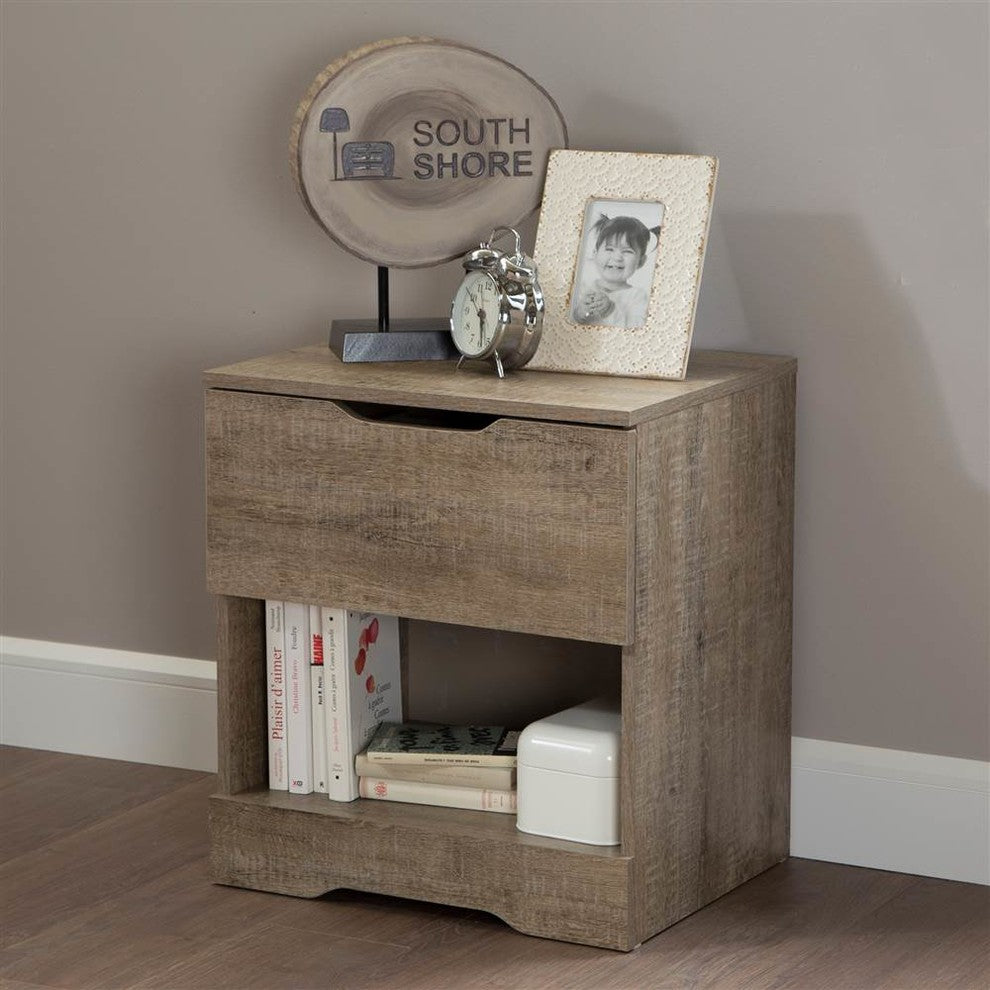 South Shore Holland 1-Drawer Nightstand, Weathered Oak