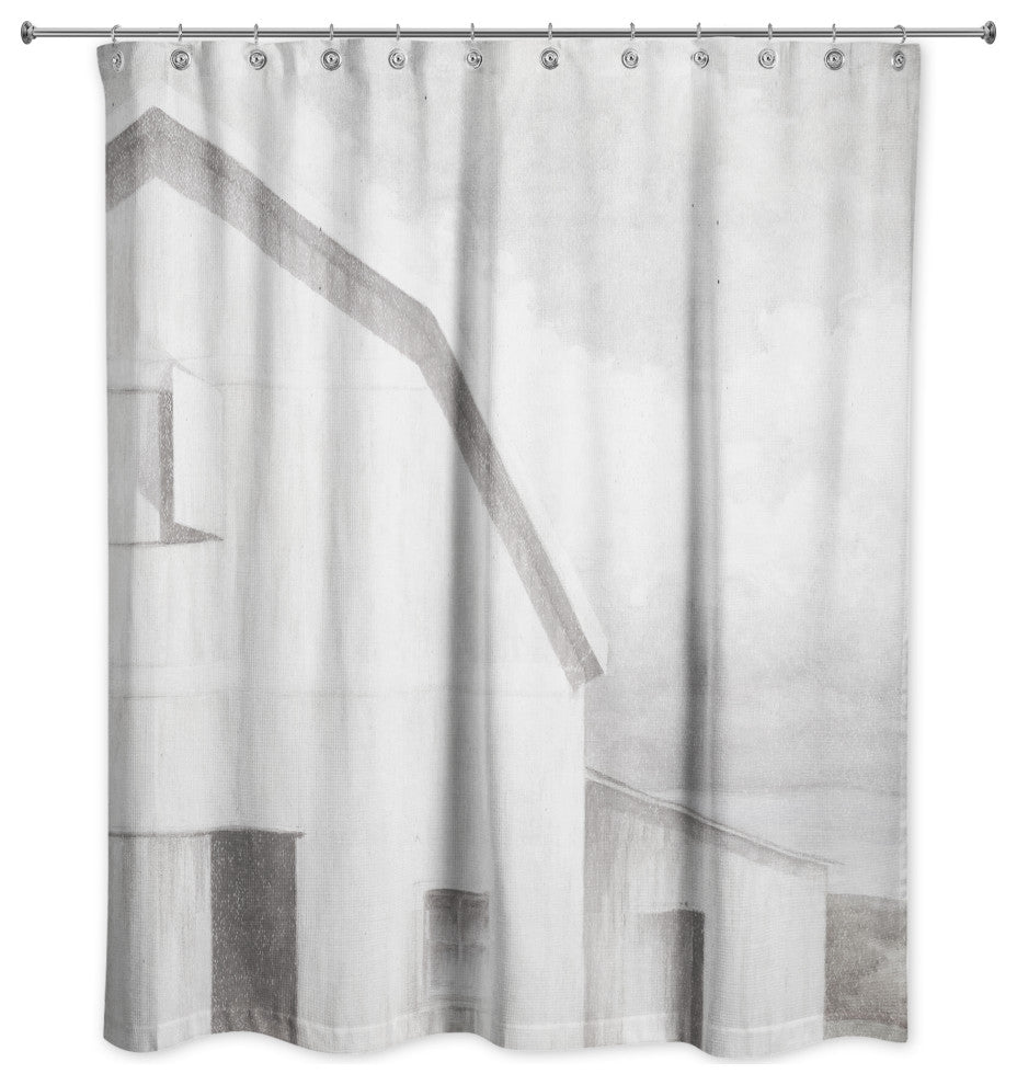 White Neutral Barn 71"x74" Shower Curtain