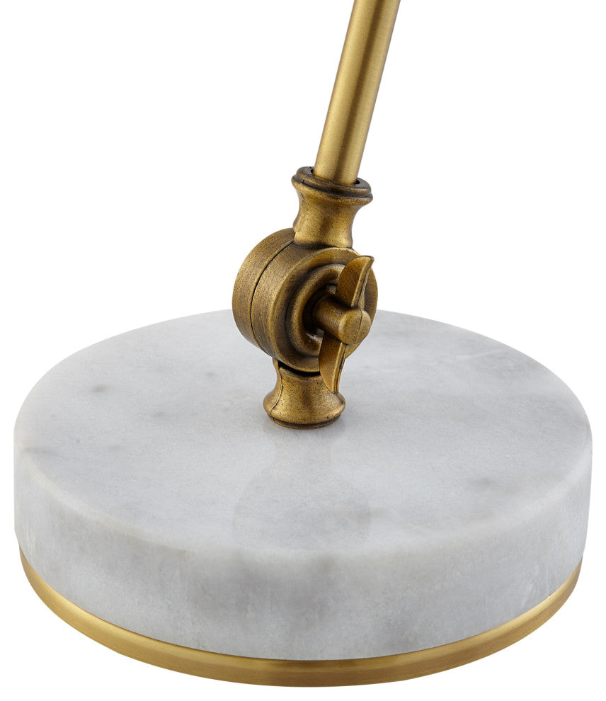 Inspired Home Brilynn Table Lamp, Marble Stone Base, Brass