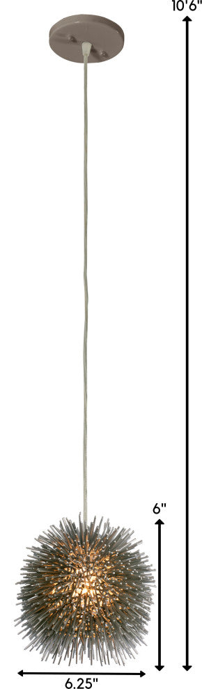 Varaluz Urchin 1-Lt Uber Mini Pendant - Painted Chrome