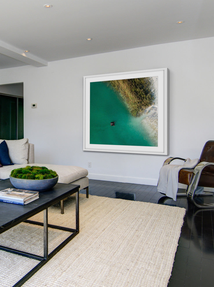 "Aqua Lake" Framed Print by Karolis Janulis