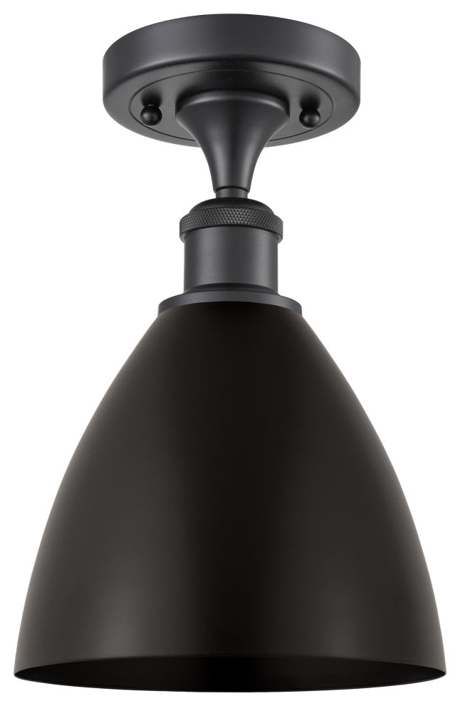 Ballston Dome Semi-Flush Mount, Matte Black, Matte Black