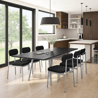 Amisco Faber Extendable Dining Table, Basalt Tfl / Silver Grey Metal