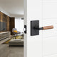 Levanto Privacy Rosette, Flat Black, Walnut Grip