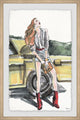 "Road Trip in Red Boots" Framed Painting Print, 8"x12"