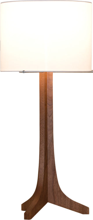 Nauta Table Lamp, Aluminum and Walnut With White Linen