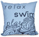 16"x16" Mellow Mantra, Word Print Pillow, Blue