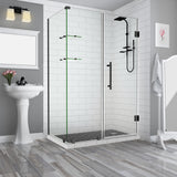 BromleyGS 75.25"-76.25"x30.375"x72" Frameless Corner Hinged Shower Enclosure