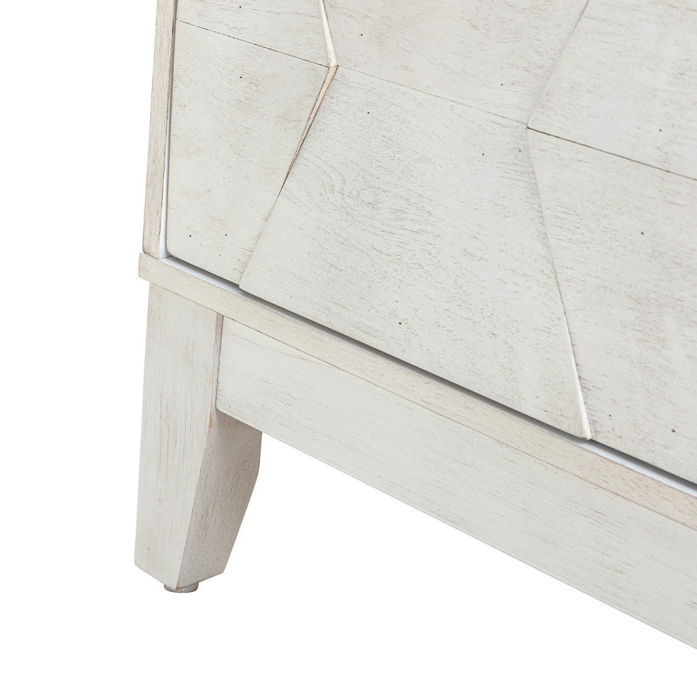 45" 3 Doors Storage, Wide Sideboard Cabinet, White