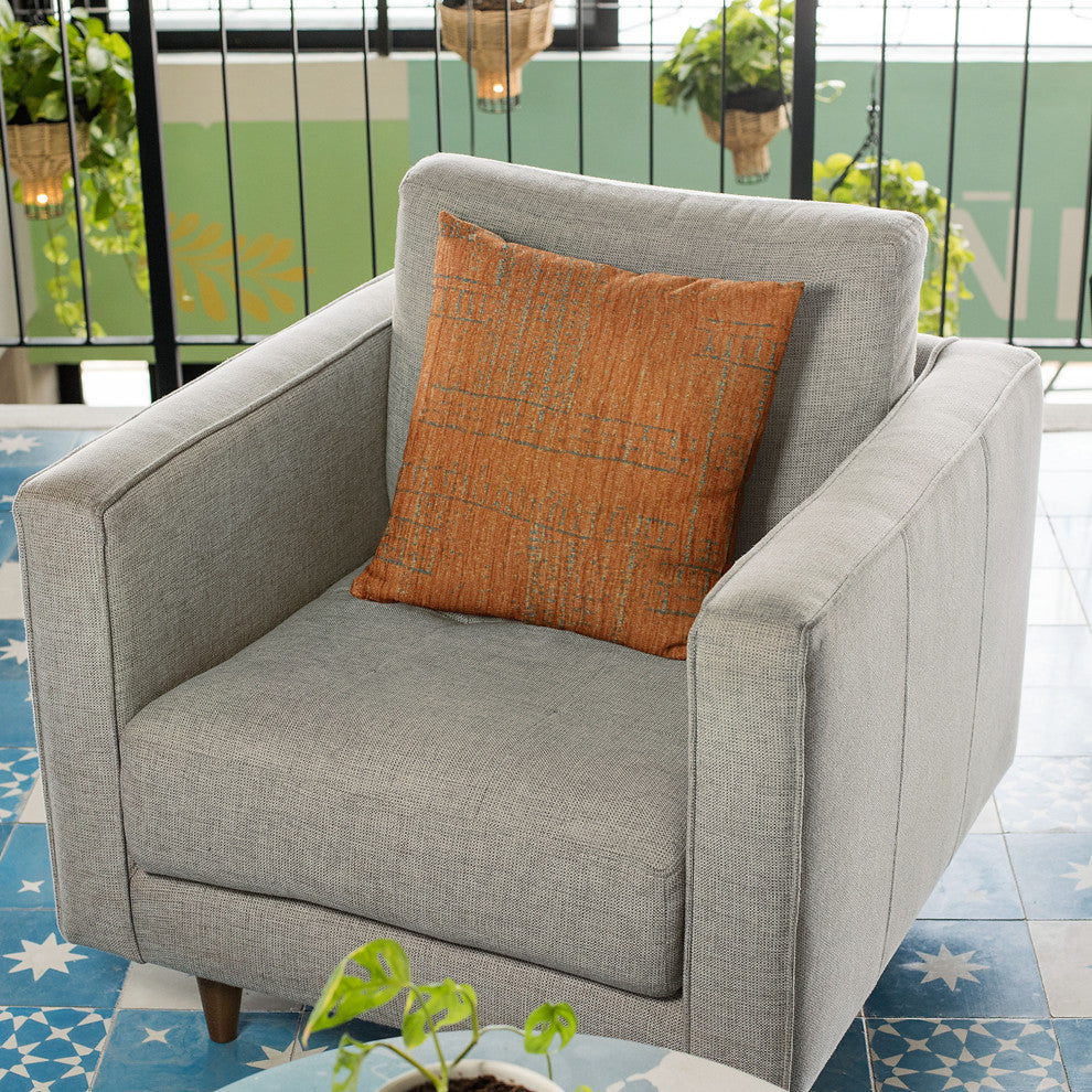 Plutus Orange Lux Geometric Luxury Throw Pillow, 20"x36"