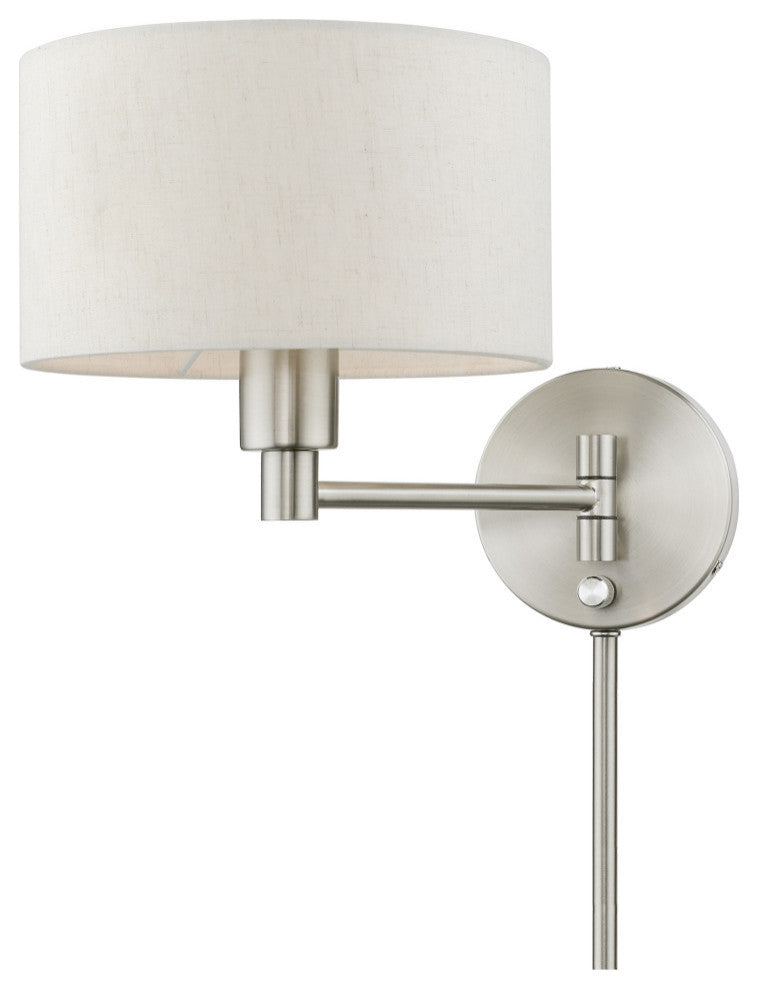 Swing Arm Wall Lamps 1 Light Brushed Nickel Swing Arm Wall Lamp