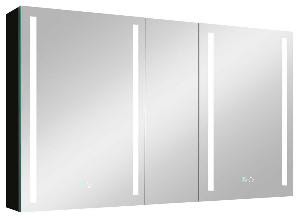 50 in.W x 30 in. H Aluminum Surface Mounted LED Medicine Cabinet with Doors