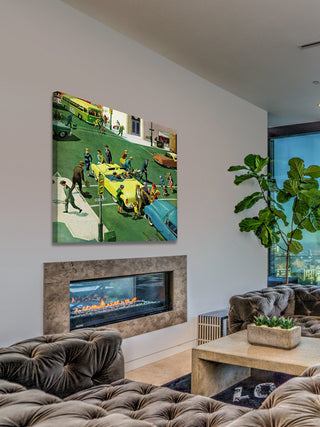 "Blocking the Crosswalk" Painting Print on Canvas by Thornton Utz