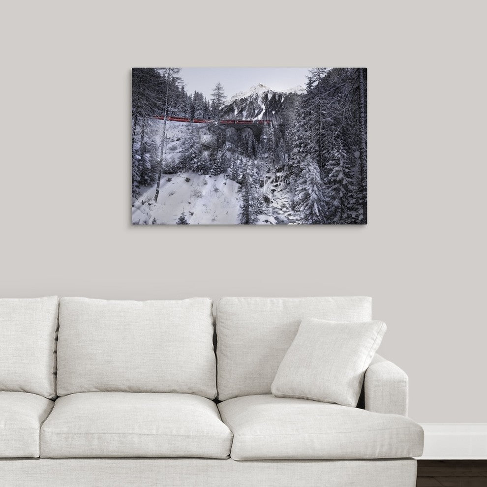 "Bernina Express" Wrapped Canvas Art Print, 36"x24"x1.5"