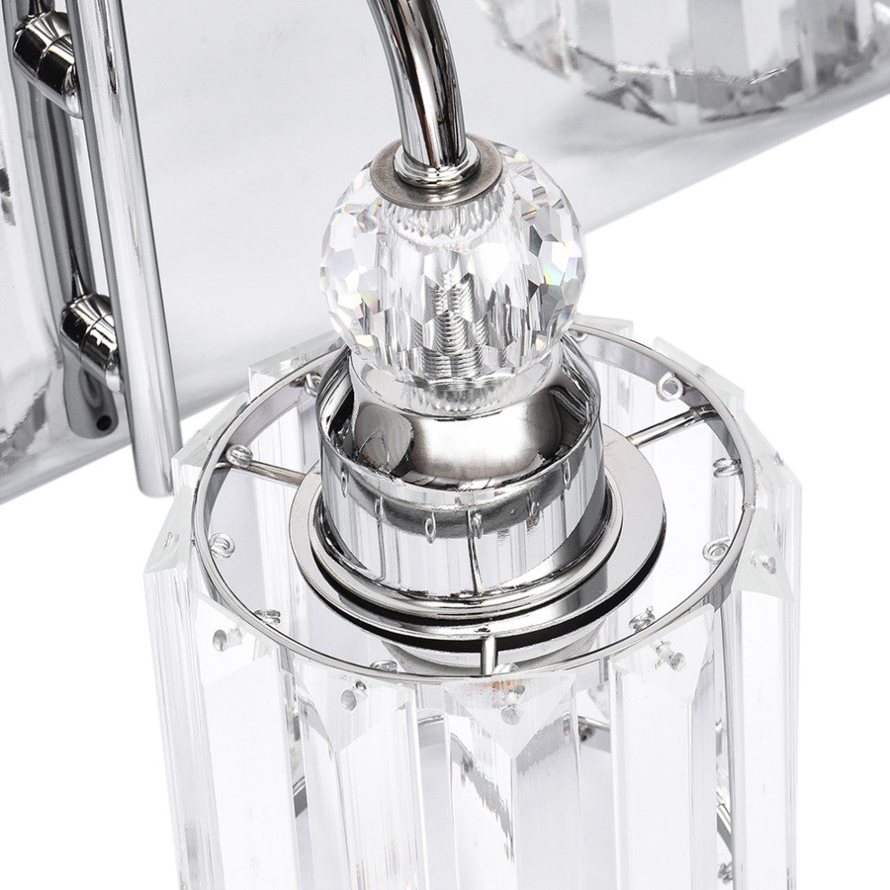 Dimmable Vanity Light With Crystal Accents, Chrome, 3 Light