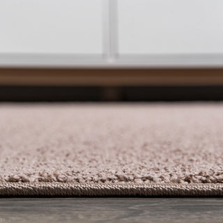 Haze Solid Low-Pile Runner Rug, Brown, 5' Round