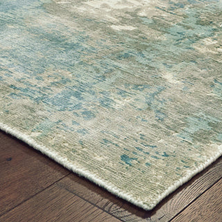 Florian Hand-loomed Viscose Abstract Blue/Gray Area Rug, 6' x 9'