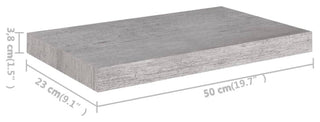 vidaXL Wall Shelves Floating Display Shelves for DVDs 2 Pcs Concrete Gray