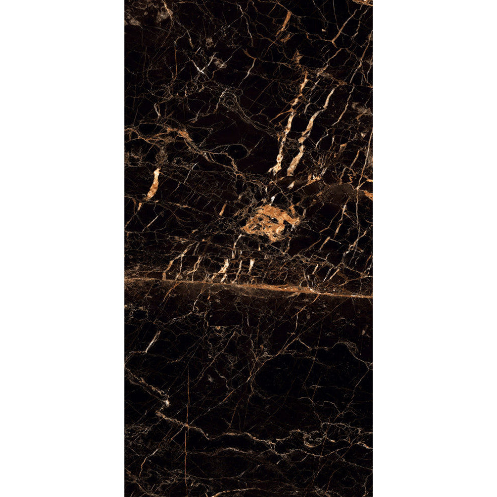 Portoro Gold Golden Black High Glossy Tile, 48x48