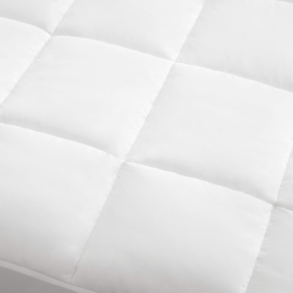 Sleep Philosophy Microfiber Mattress Pad With 3M Moisture, White, King