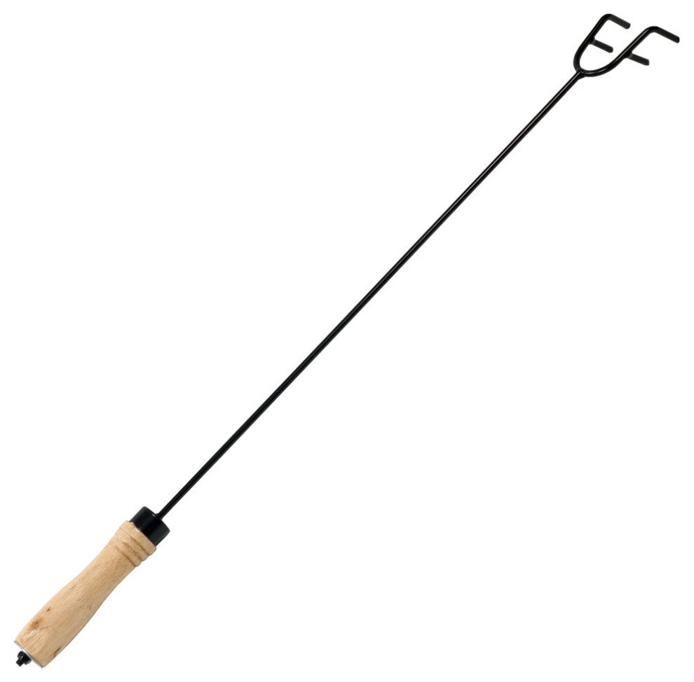 Sunnydaze Fire Poker 26" Steel Fireplace Fire Pit Accessory With Wood Handle