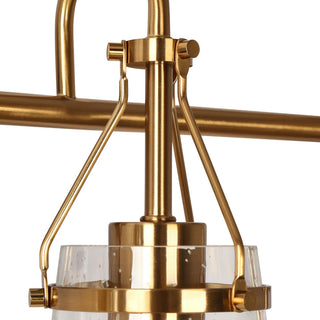 LNC Polished Gold Modern Seeded-Glass Wall Sconce, 4 Lights
