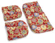 U-Shaped Spun Polyester Tufted Settee Cushion Set, Set of 3, Paisley